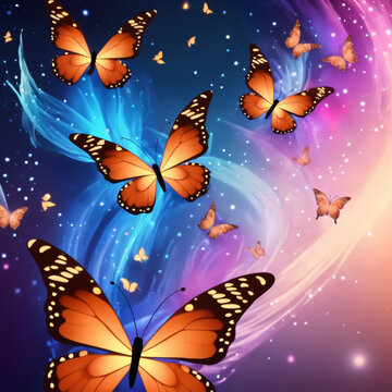 butterflies on the sky, HD Wallpaper