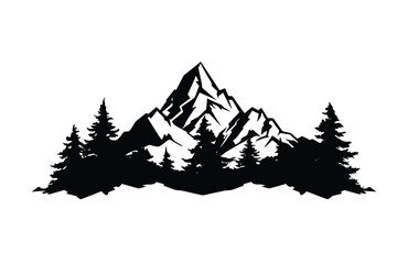 Mountain and tree clipart