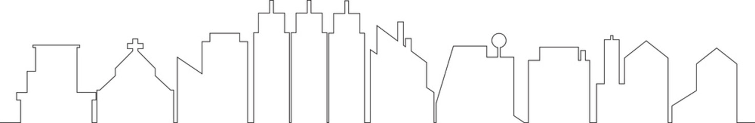 City Skyline Line Illustration
