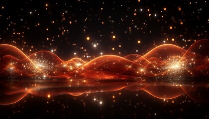 Abstract background with vibrant particle wave and dynamic sound and music visualization