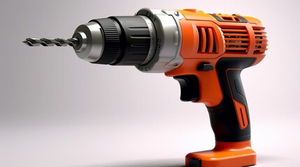 electric tools cordless hand drill on white background.Generative AI