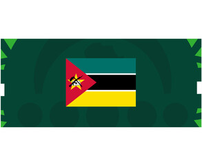 Mozambique Flag African Nations 2023 Teams Countries African Football Symbol Logo Design Vector Illustration