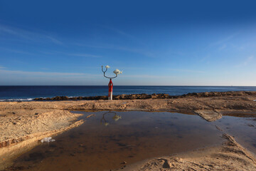 Fond Gdir Beach in sunny day in Sliema, Malta