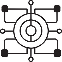 circuit lines, icon, illustration, vector, isolated