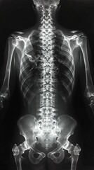 X-ray view to the spine of a person, generative ai