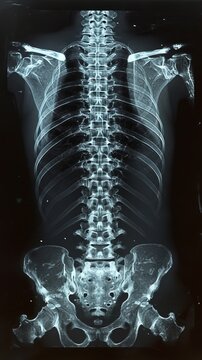 X-ray view to the spine of a person, generative ai