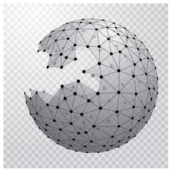 vector illustration of wire ball with bite - obrazy, fototapety, plakaty