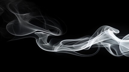 Obraz premium Smoke Plumes Isolated on Black Background. Generative AI