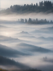 Fototapeta na wymiar A very beautiful photo of foggy sunny morning Generative AI