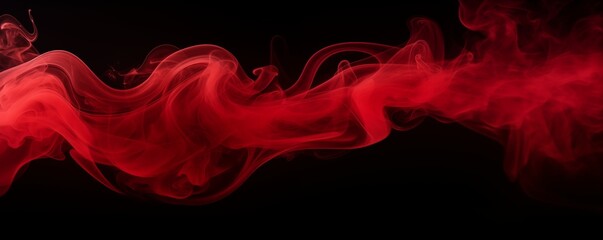 Red Smoke Isolated on Black Background Banner. Generative AI