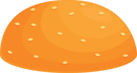 Upper bun icon cartoon vector. Burger food slice. Leaves ingredient
