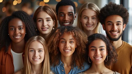 Obraz premium Many happy diverse ethnicity different young and old people group headshots in collage mosaic collection.generative ai
