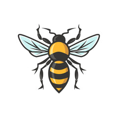 flat vector logo of a bee