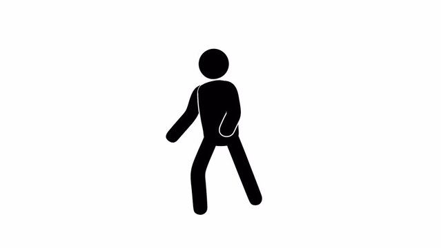 Dancing icon. Pictogram man dancer. Looped animation with alpha channel