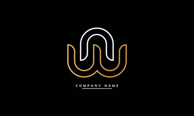 NW, WN, N, W Abstract Letters Logo Monogram