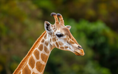 Giraffe close up head. Generative AI