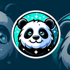 Logo illustration of a Panda on white background