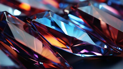 Diamond Brilliance: Shiny Gemstones in Various Colors Representing Luxury and Glamour - obrazy, fototapety, plakaty