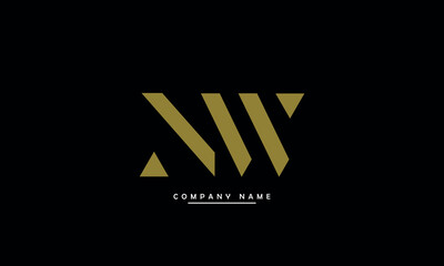 NW, WN, N, W Abstract Letters Logo Monogram