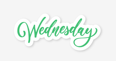 Day of the week Wednesday hand drawn vector lettering - obrazy, fototapety, plakaty
