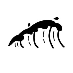 Ocean waves icon in glyph style
