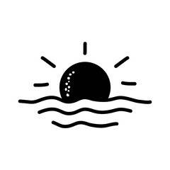 Sunset in glyph style. Sunrise in glyph style