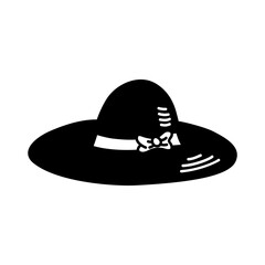 Beach hat icon in glyph style