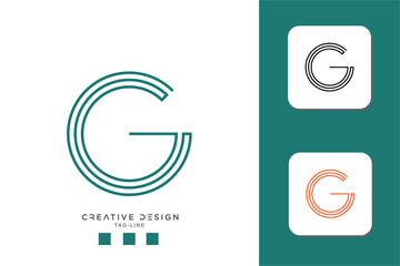 Alphabet Letters CG or GC Logo Monogram