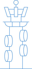 Network and Ration Tower Thin Line Icon
