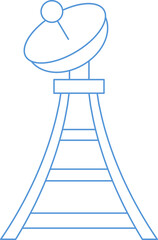 Network and Ration Tower Thin Line Icon
