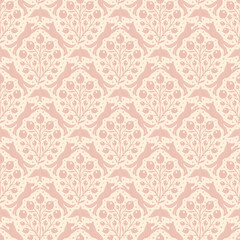 Hand drawn woodland animals seamless pattern Decorative cute dog wolf bird berries seamless pattern
