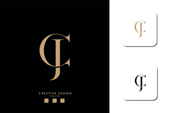 CJ or JC Alphabet Letters Logo Monogram