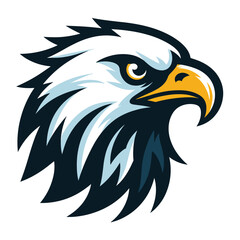 Obraz premium bird eagle hawk head logo mascot design vector illustration isolated on white background