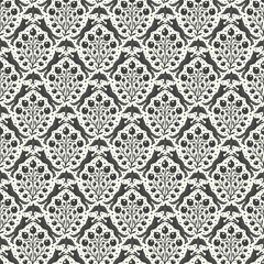 Hand drawn woodland animals seamless pattern Decorative cute dog wolf bird berries seamless pattern