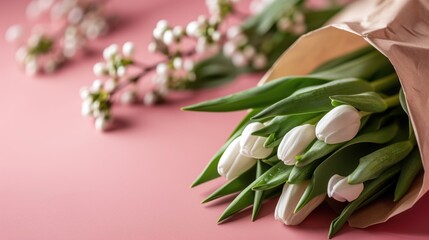 Elegant Tulips and Blossom Bouquet