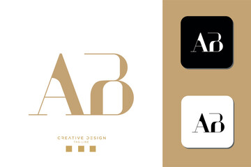 Alphabet letters icon logo AB or BA	