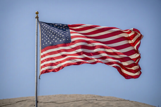 photo of the United States flag flying