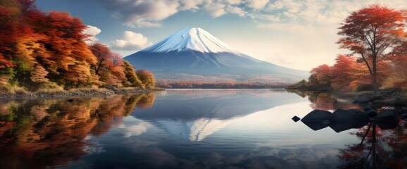 Beautiful view of Mount Fuji. Generate AI image