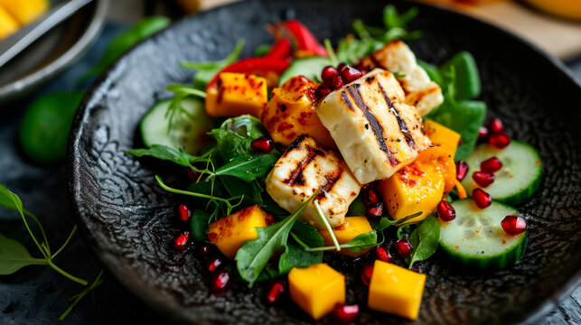 grilled haloumi salad