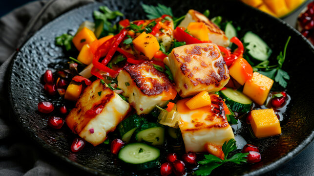 grilled haloumi salad