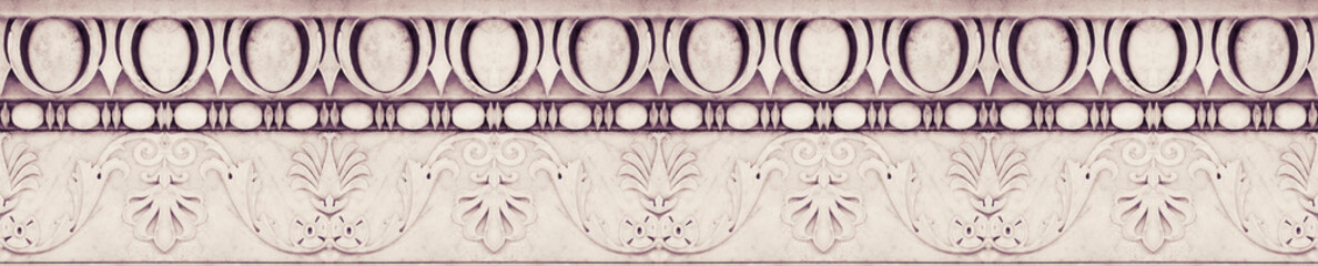 Detail of an old Italian molding stone eaves with flowers and fruit plants - seamless texture © Francesco Scatena