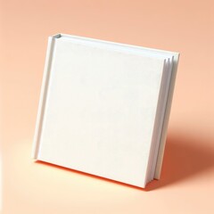 white book cover mockup layout design with shadows for branding, on peach background