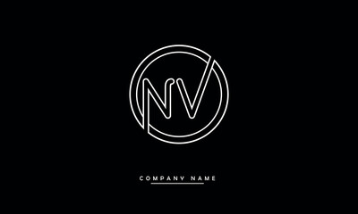 NV, VN, N, V Abstract Letters Logo Monogram