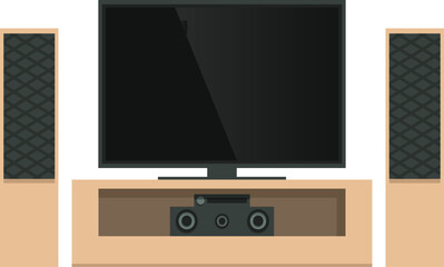 Tv home theater icon cartoon vector. Player room. Cinema stereo