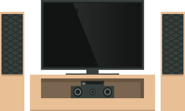 Tv home theater icon cartoon vector. Player room. Cinema stereo
