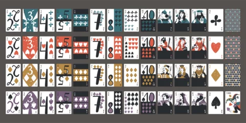 Fotobehang Set of designers playing cards, full deck © ssstocker