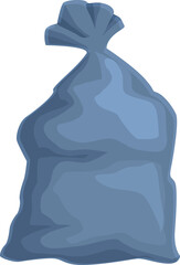 Blue garbage bag icon cartoon vector. General box. Bin cleaning trash