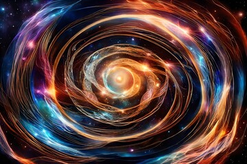Obraz premium Ethereal waves of cosmic energy intertwining