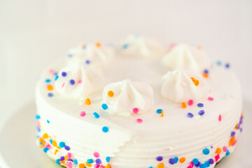 Birthday cake with funfetti sprinkles