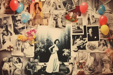 A collage of memorable photos capturing special moments from past birthdays, evoking nostalgia and happiness.